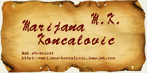 Marijana Končalović vizit kartica
